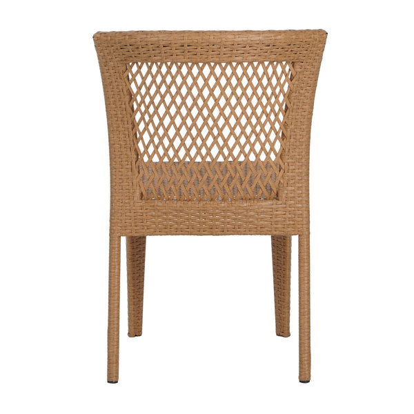 English Elm 7 Piece Outdoor Dining Set Acacia Wood Live Edge Table Woven Rattan Chairs Patio N762S000027AAA