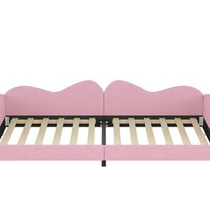 English Elm Twin Sherpa Upholstered Daybed with Cloud-Shaped Backrest, Cozy Sofabed Design, No Box Spring Needed Pink 42.5 L x 25.5 W x 8 H N733P234602H