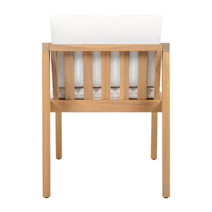 English Elm Outdoor Acacia Wood Dining Chairs Set of 2 Teak Finish Slatted Back Patio Seating N768P380148L