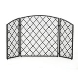 Christopher Knight Home® - Noble House - Amiyah 3 Panelled Iron Fireplace Screen