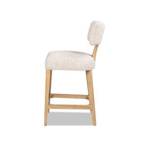 English Elm Jennifer Taylor Home - Penny Fully Upholstered Counter Stool Set of 2 in Travertine Beige Chenille with Arched Back Comfort B2719P269264