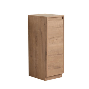 English Elm 12" Slim Freestanding Cabinet Oak Finish Soft Close Door Adjustable Shelves Bathroom W999P406013