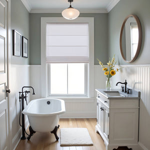 English Elm 1Pc 34X64" Cordless Roman Blind - Galen Matte Fabric For Light Control, Privacy & Modern Decor B035P341202