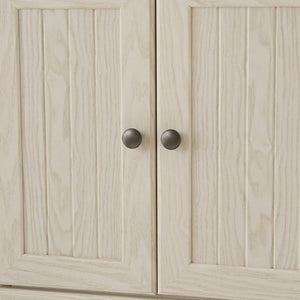 English Elm 72.4" Tall Storage Cabinet with 8 Doors and 4 Shelves, Oak Finish Large Freestanding Organizer for Home White W2275P292650