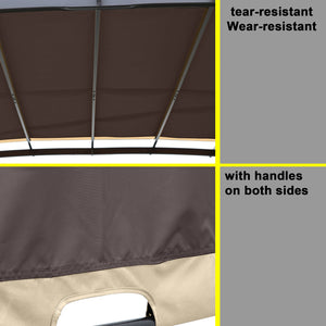 English Elm Universal Canopy Cover Replacement for 12x9 Ft Curved Pergola Frame, Brown Polyester UV‑Resistant Shade W419P326867