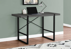 English Elm Computer Desk – Modern Grey Laminate With Black Metal Frame, Ideal For Home Office & Study Use B2710P219882
