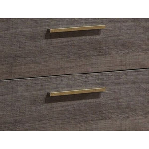 English Elm Wooden Nightstand With 2 Drawers - Charming Two-Tone Antique Gray Finish For Stylish Bedroom Storage B016P251591-GIGA