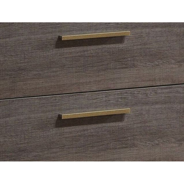 English Elm Wooden Nightstand With 2 Drawers - Charming Two-Tone Antique Gray Finish For Stylish Bedroom Storage B016P251591-GIGA