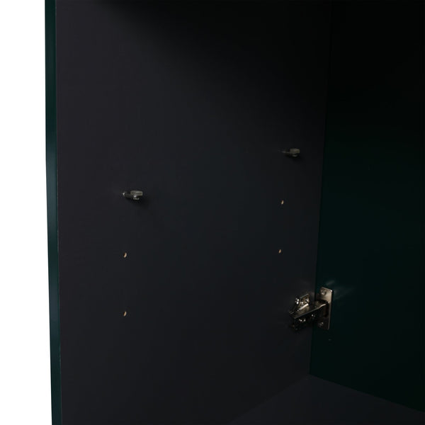 English Elm 24" Freestanding Bathroom Vanity with Integrated Basin Design, Adjustable Shelf & 3 Metal Handles, Eco Plywood Finish Dark Green W999P241071