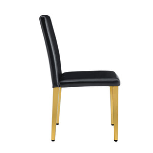 English Elm Table and Chair Set Extendable Round Mdf Top Gold Legs Four Pu Dining Seats Black,White+Gold W1151S04830