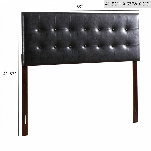 English Elm Super Nova Faux Leather Button Tufted Queen Headboard Elegant Tall Panel Bedroom B078112033