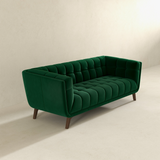 English Elm Ashcroft Furniture - Addison Large Green Velvet Sofa