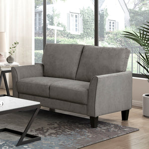 English Elm Modern 2-Piece Sofa Set - Plush Gray & Brown Loveseat With Solid Wood Legs For Stylish Comfort B011S01960