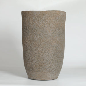 English Elm Round Concrete Sculptural Planter Duo Handcrafted Porous Finish Patio Garden Home W347P465319