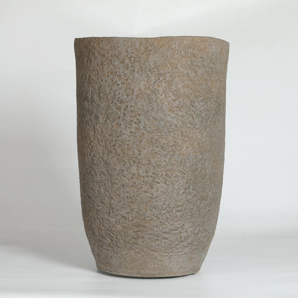 English Elm Round Concrete Sculptural Planter Duo Handcrafted Porous Finish Patio Garden Home W347P465319