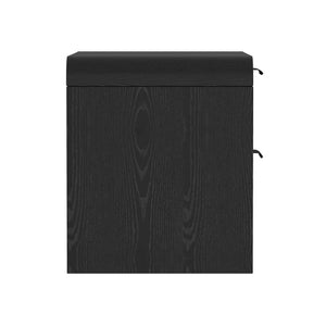 English Elm Grace 28" Nightstand Black — Modern MDF & Solid Wood 2-Drawer Bedside Table with Glam Metal Handles B365P400010
