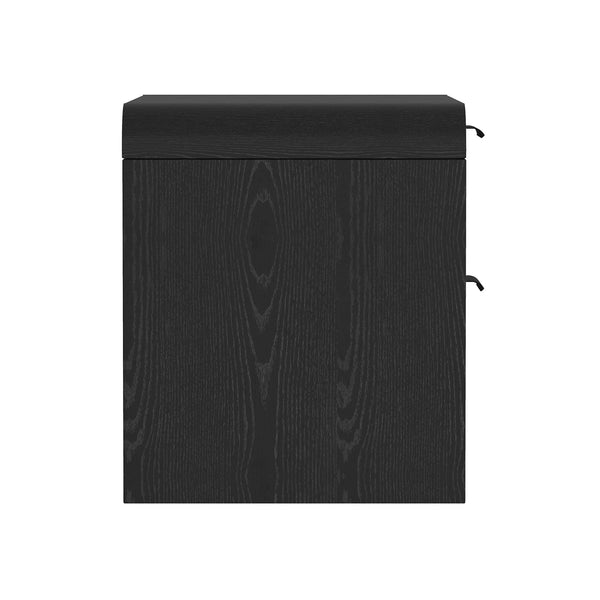 English Elm Grace 28" Nightstand Black — Modern MDF & Solid Wood 2-Drawer Bedside Table with Glam Metal Handles B365P400010