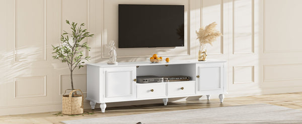 English Elm Vibe 70.9" Modern Tv Stand For Large Tvs, Stylish Entertainment Center With Smart Storage Solutions N724P286415K-GIGA