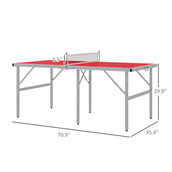 English Elm Soozier Foldable Table Tennis Set with Aluminum Frame Net Paddles Balls Indoor Outdoor W2225P200634