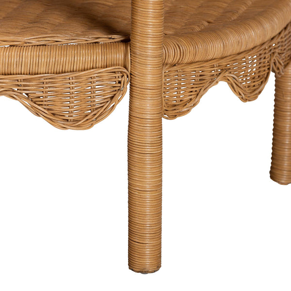 English Elm Japandi Woven Jute Hourglass Side Table Organic Texture for Modern Living Rooms B2750P467800