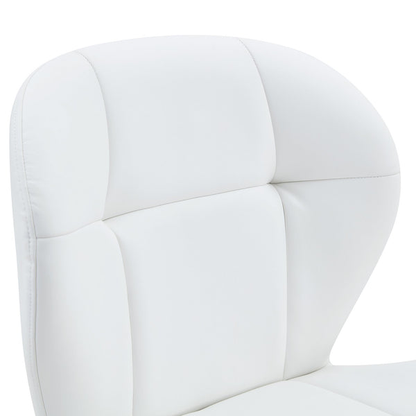 English Elm Set of 2 Tufted Pu Swivel Barstools Adjustable Height White Cushioned Kitchen Seating W3875P382614