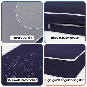 English Elm Cushion Covers 14 Piece Set for Outdoor Wicker Rattan Sectional Patio Sofa Uv Navy Blue W419P460546