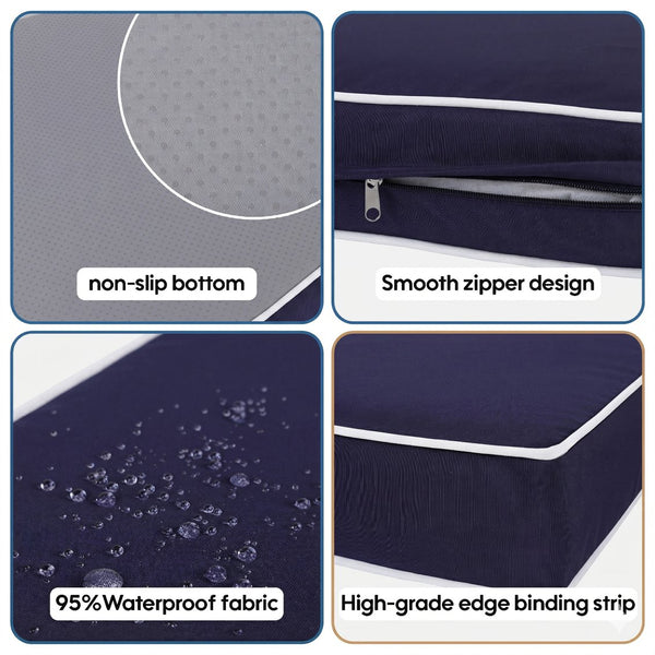 English Elm Cushion Covers 14 Piece Set for Outdoor Wicker Rattan Sectional Patio Sofa Uv Navy Blue W419P460546