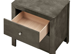 English Elm Chic Gray Transitional Nightstand with 2 Drawers, Compact 25"H x 22"W x 17"D, No Assembly, Sleek Decor-Friendly Finish B078108129