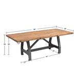 INK+IVY Lancaster Industrial Rectangle Dining Table IIF20-0023 Amber