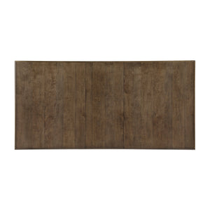 English Elm Contemporary Extendable Farmhouse Dining Table Birch Veneer Seats Six Warm Brown B011P474218