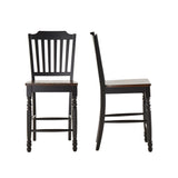 Homelegance By Top-Line Antonio Antique Two-Tone Counter Height Chairs (Set of 2) Black Rubberwood