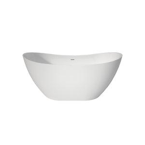 English Elm 60×29 Acrylic Freestanding Soaking Tub Oval Gloss White Spa Style Bathroom Centerpiece T3785P380650