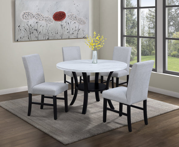 English Elm Light Gray Padded Upholstered Dining Chairs Set of 2 — Soft Neutral Comfort, Contemporary Small-Space Style B2741P347902