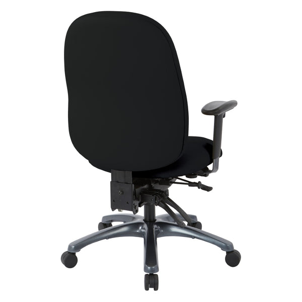 OSP Home Furnishings Multi-function Ergonomic High Back Office Chair with Lumbar Support and Titanium Base High Black 8511-R107