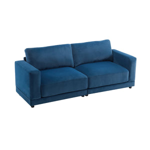 English Elm Package Three Seat Woven Fabric Sofa Scandinavian Minimalist White Living Room Blue N767P240702E