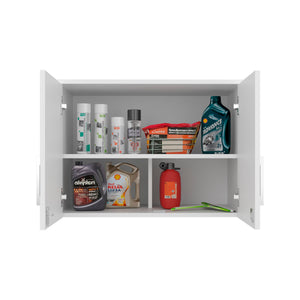 English Elm Danbury Wall Mounted Storage Cabinet White Melamine Two Compartments Utility Space B097P474287