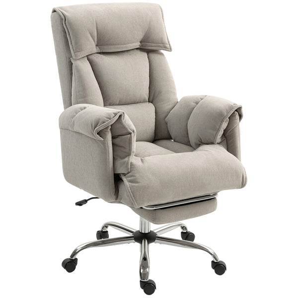 English Elm Reclining High Back Desk Chair with Flannel Cushioning and Extendable Footrest T3971P440171