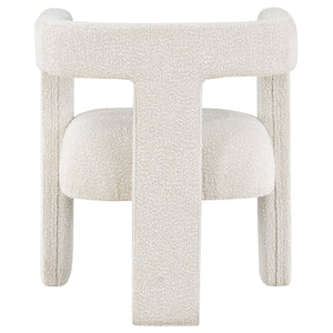 English Elm Verda Boucle Accent Chair Sculptural Curved Back Three Leg Base for Modern Interiors B062P451677