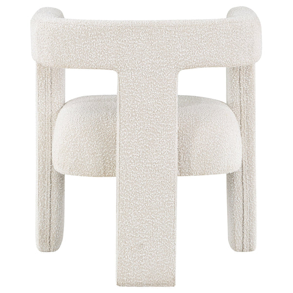 English Elm Verda Boucle Accent Chair Sculptural Curved Back Three Leg Base for Modern Interiors B062P451677