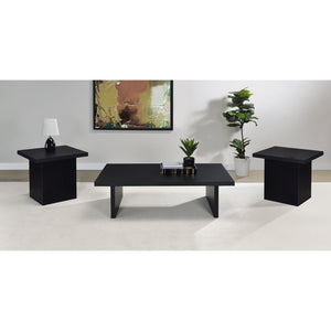 English Elm Caroline Matte Black 3 Piece Coffee and End Table Set for Modern Living Rooms B062S01597