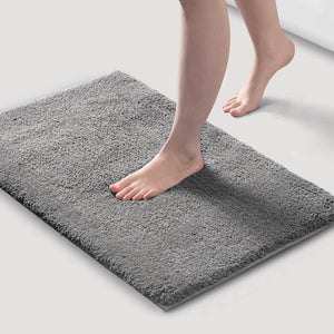English Elm 1PC Plush 24x72 Bath Rug for Tub & Bathroom Floor - Ultra-Absorbent Polyester, Non-Slip Backing Grey 6.2 L x 24.8 W x 10.63 H B035P341132
