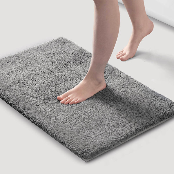 English Elm 1PC Plush 24x72 Bath Rug for Tub & Bathroom Floor - Ultra-Absorbent Polyester, Non-Slip Backing Grey 6.2 L x 24.8 W x 10.63 H B035P341132