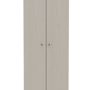 English Elm Virginia Double Door Storage Cabinet with Five Shelves for Kitchen Garage Mudroom Organization and Style White 77 L x 17 W x 5 H B128P148983