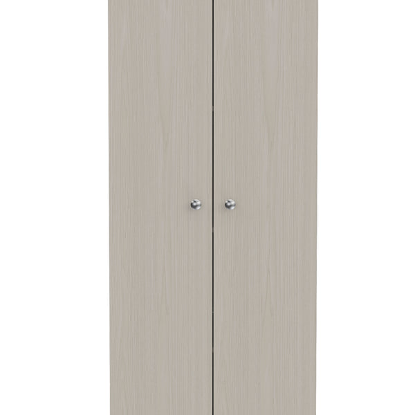 English Elm Virginia Double Door Storage Cabinet with Five Shelves for Kitchen Garage Mudroom Organization and Style White 77 L x 17 W x 5 H B128P148983