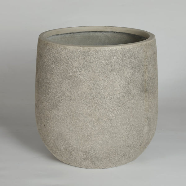 English Elm Round Concrete Style Planter Duo Handcrafted Magnesium Oxide Pots for Patio Garden W347P449373