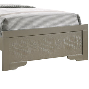 English Elm Elegant Silver Champagne Twin Bed Frame — Sturdy Particle Board, 53"H x 44"W x 80"D, Timeless Transitional Style, Easy Assembly B078S00443
