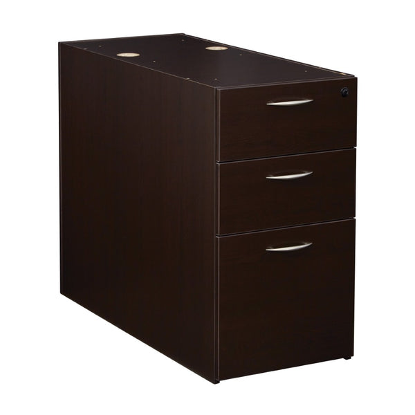 OSP Home Furnishings Napa Under Desk Pedestal with Box File Drawers for Modern Office Storage Espresso NAP-265-ESP