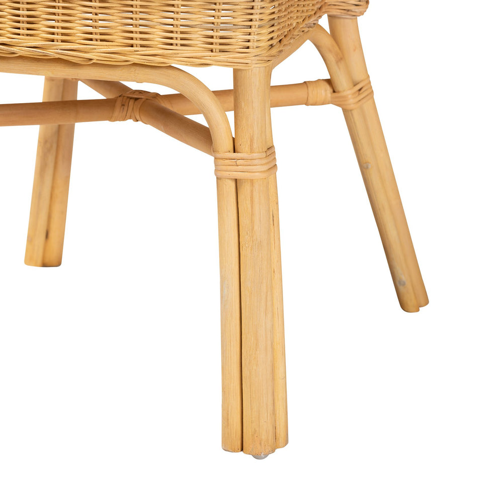 English Elm Modern Boho Rattan Rod Dining Chair Set of Two with Crisscross Base for Casual Spaces B2750P420369