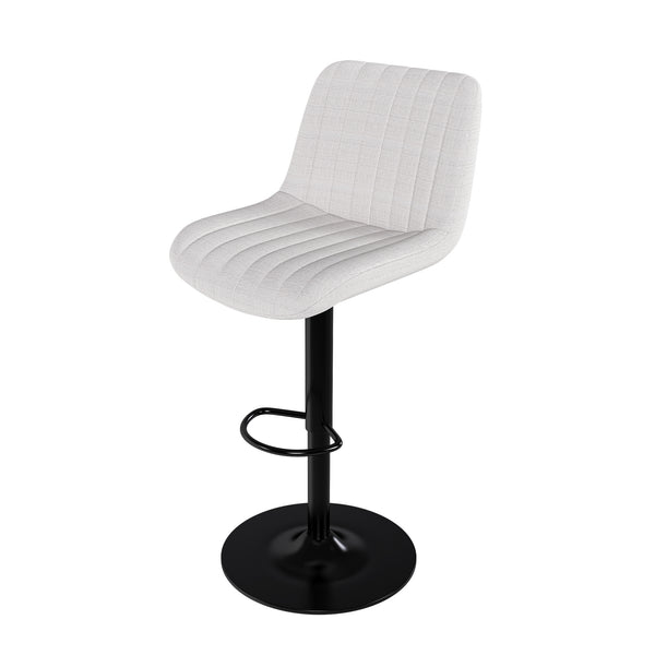 English Elm Swivel Modern Adjustable Bar Stools with 360° Rotation, Ergonomic Backrest, Soft Knit Seats Beige W2699P360246