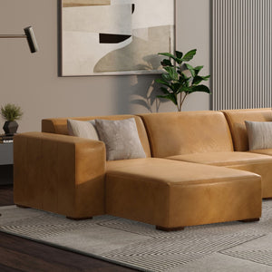 English Elm Rex Left Chaise Sofa Module - Modern Sienna Leather Design, Versatile Comfort For Stylish Living Spaces B136P199209-GIGA